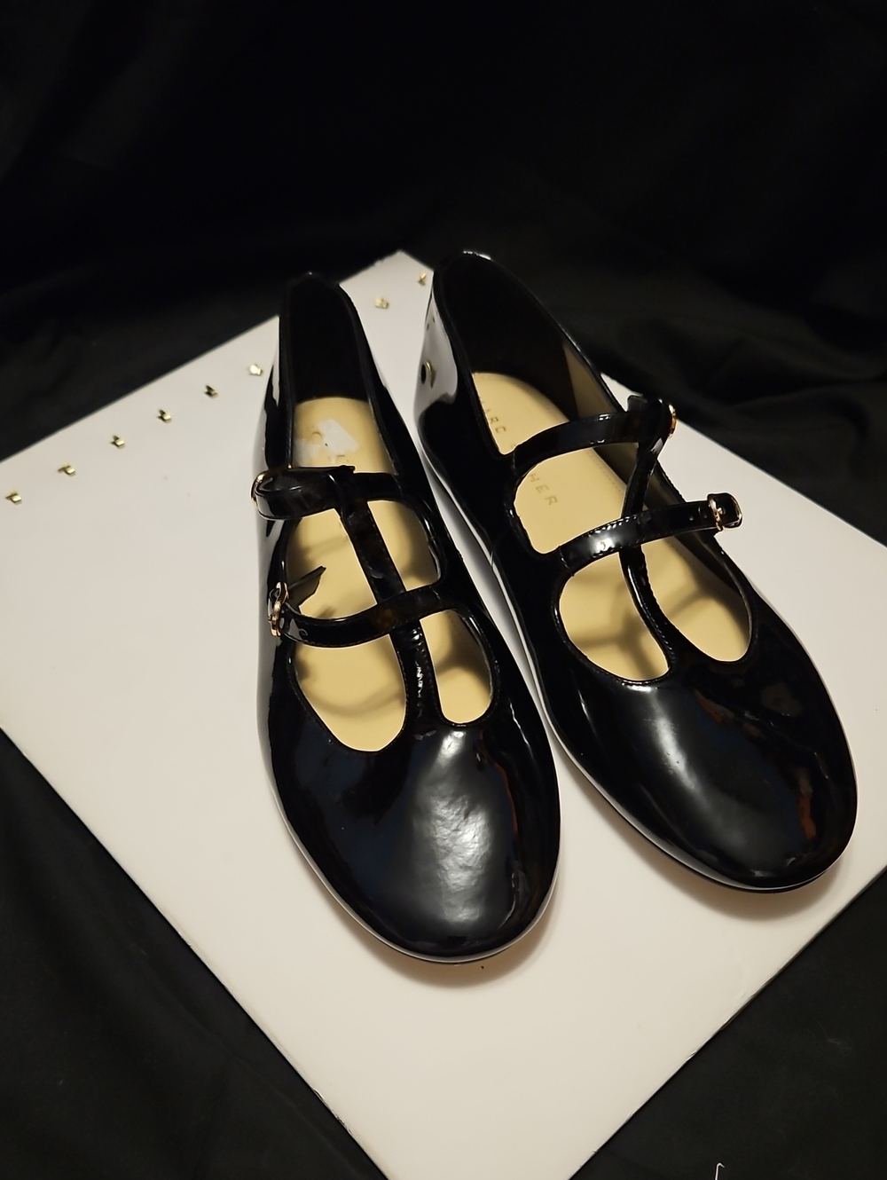 Black Patent Mary Jane Flats - Women